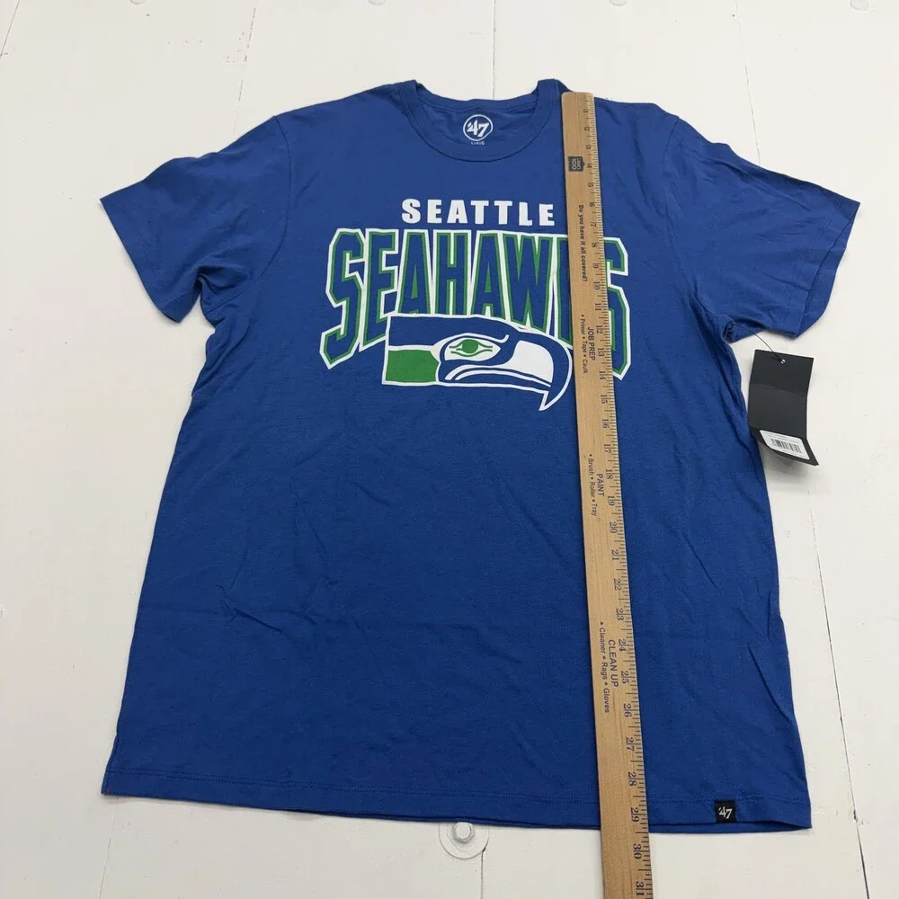 Seattle Seahawks Shirt Mens Large Blue NFL Football Historic Graphic 47 Brand